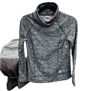 Women's Gerry Athletic TOP SMALL Gray Long sleeve Thumb Holes Workout GorpCorp